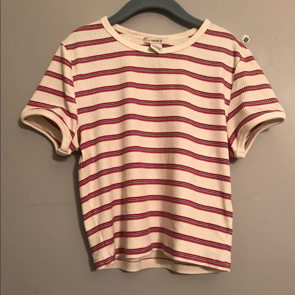 Forever 21 Ribbed Striped Crop Top